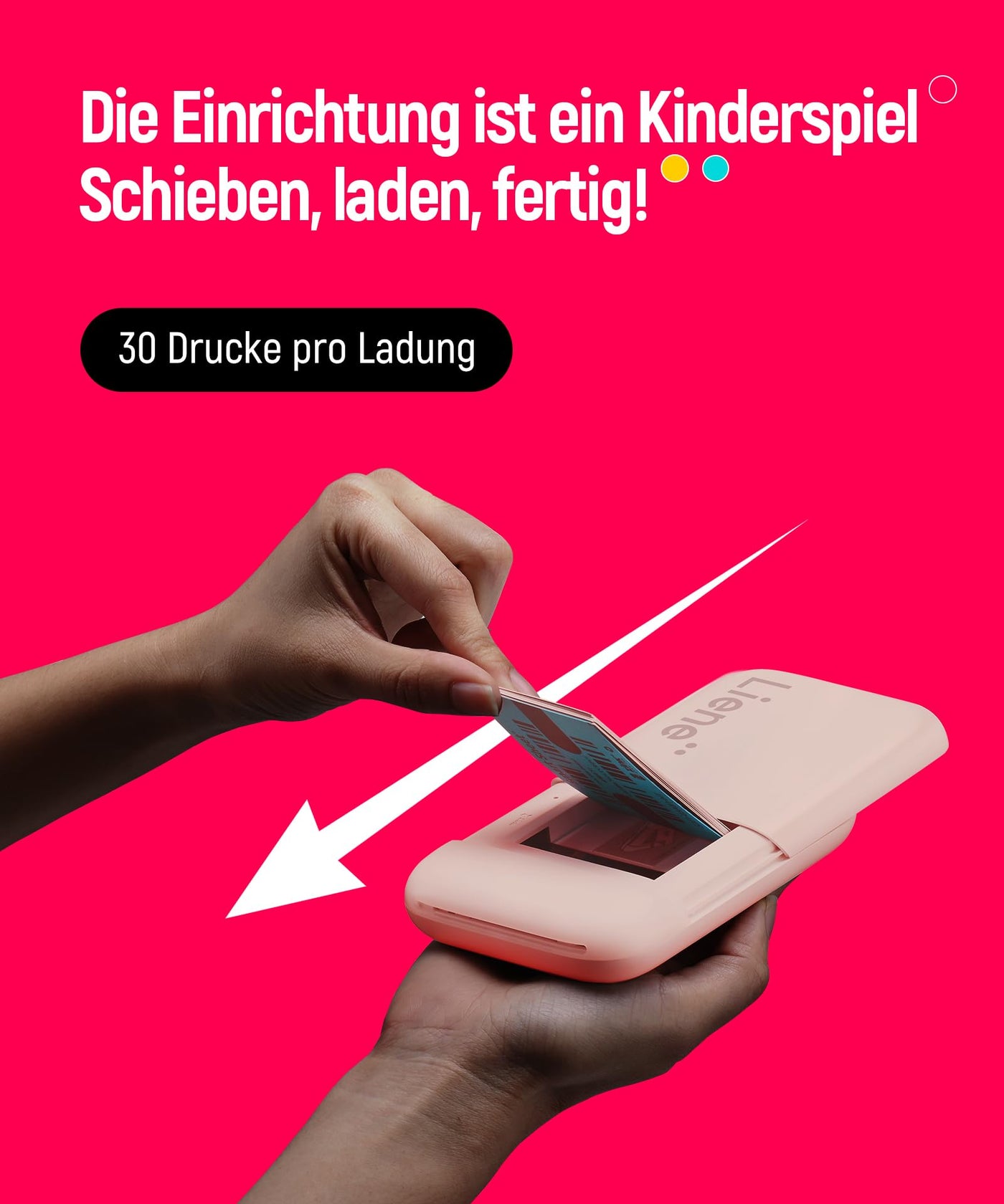 Liene Pearl K100 2x3 Tragbarer Fotodrucker mit 50 Blatt Zink Selbstklebendes Fotopapier, Bluetooth 5.0, Kleiner, für iOS & Android Smartphone, Mini Sofortbilddrucker für iPhone (Rosa)