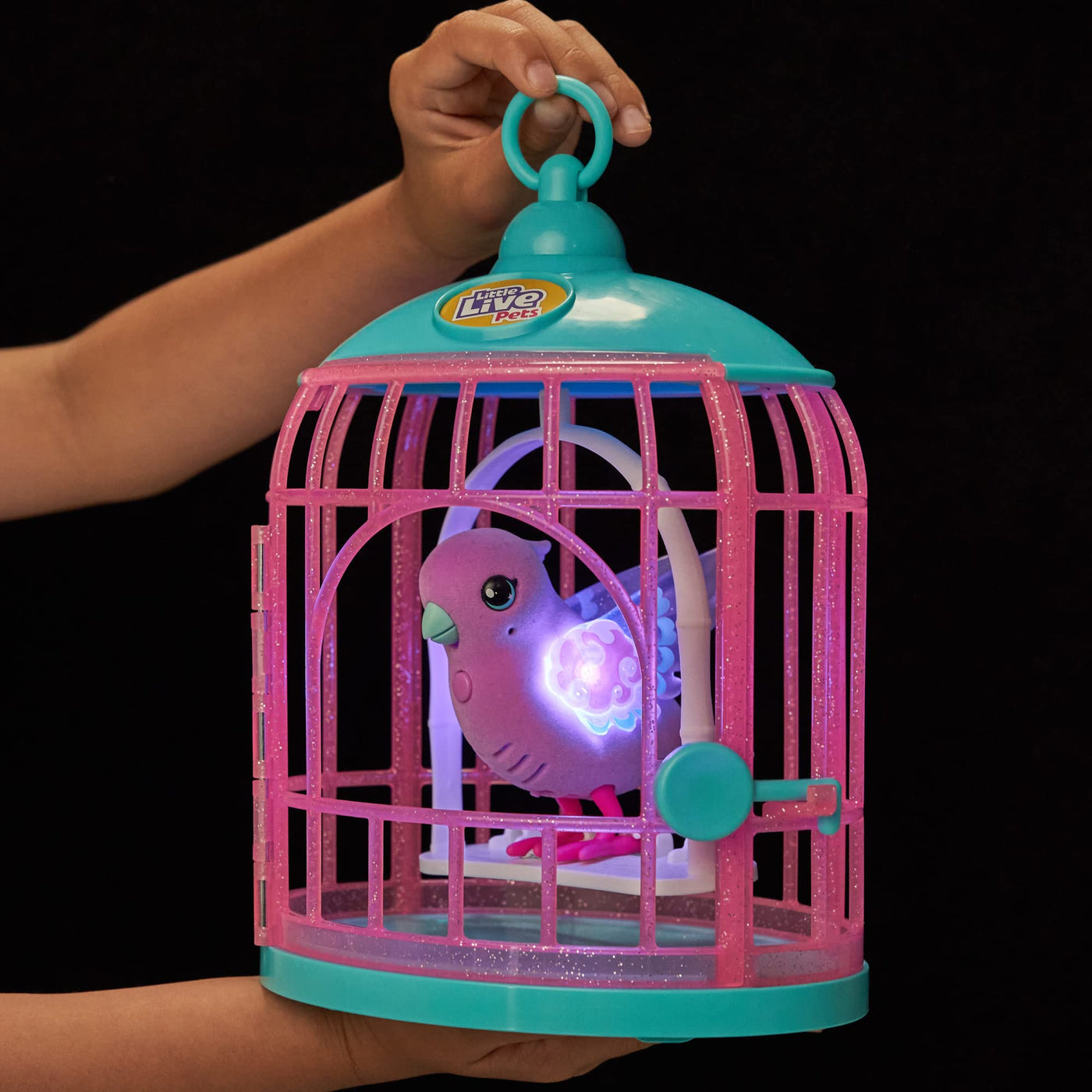 Little Live Pets Parlanchino-Vogelkäfig, interaktives Haustier mit mehr als 20 Geräuschen und Reaktionen, wiederholt das, was Sie Sagen, mit Aufbewahrungsbox, für Kinder ab 5 Jahren, berühmt