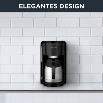 Rowenta CT3818 Filterkaffeemaschine Adagio Milano | Edelstahl- Thermokanne | 10-15 Tassen | Fassungsvermögen 1,25 L | Automatische Abschaltung | 850 Watt | 26.5 x 27 x 38.5 cm | Schwarz