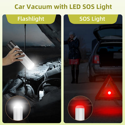 Chuboor Mini Staubsauger Handstaubsauger akku, 15000Pa Leistungsstarker Akku Handstaubsauger Hohe Leistung Mini Staubsauger 6 in 1 mit Luftgebläse/Inflator/Pumpe/LED und SOS-Licht