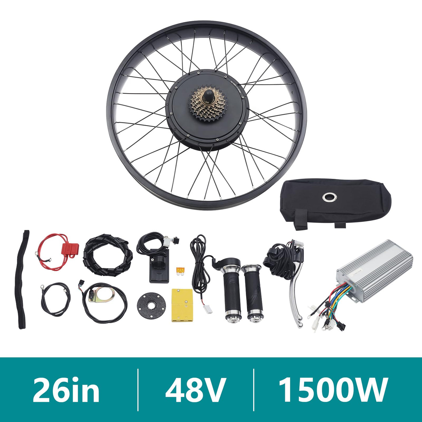 HINOPY 26 Zoll 48V 1500W Fat-Bike Fatbike Umbausatz E-Bike Elektrofahrrad Hinterradnabe Motor