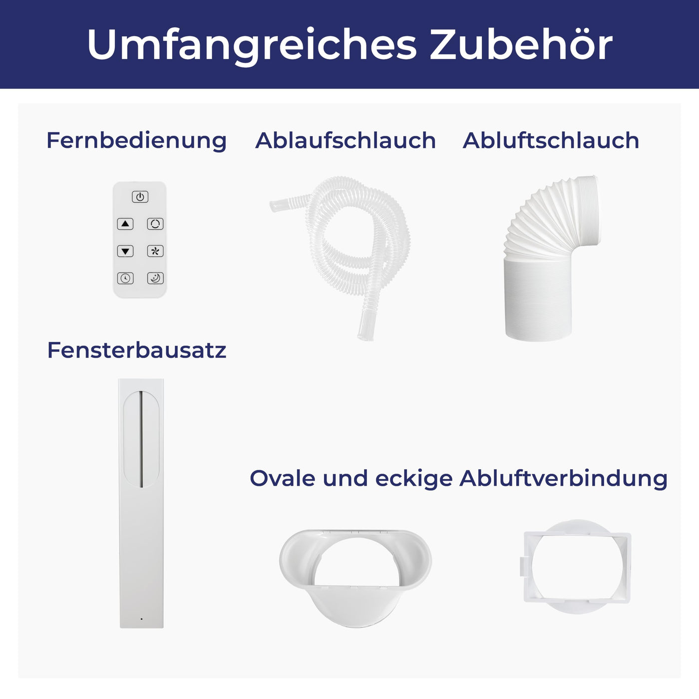 KLAMER Mobile Klimaanlage mit Abluftschlauch und Wassertank, 7000 BTU/h, 3-in-1 Klimagerät für Räume bis 25m², mit Luftentfeuchter, Kühlung und Ventilation für Haus, Wohnung & Büro