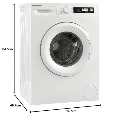 Telefunken W-01-52-W Waschmaschine (5 kg / 1000 U/Min) mit Mengenautomatik und Überlaufschutz / 15 Programme/Startzeitvorwahl/weiß