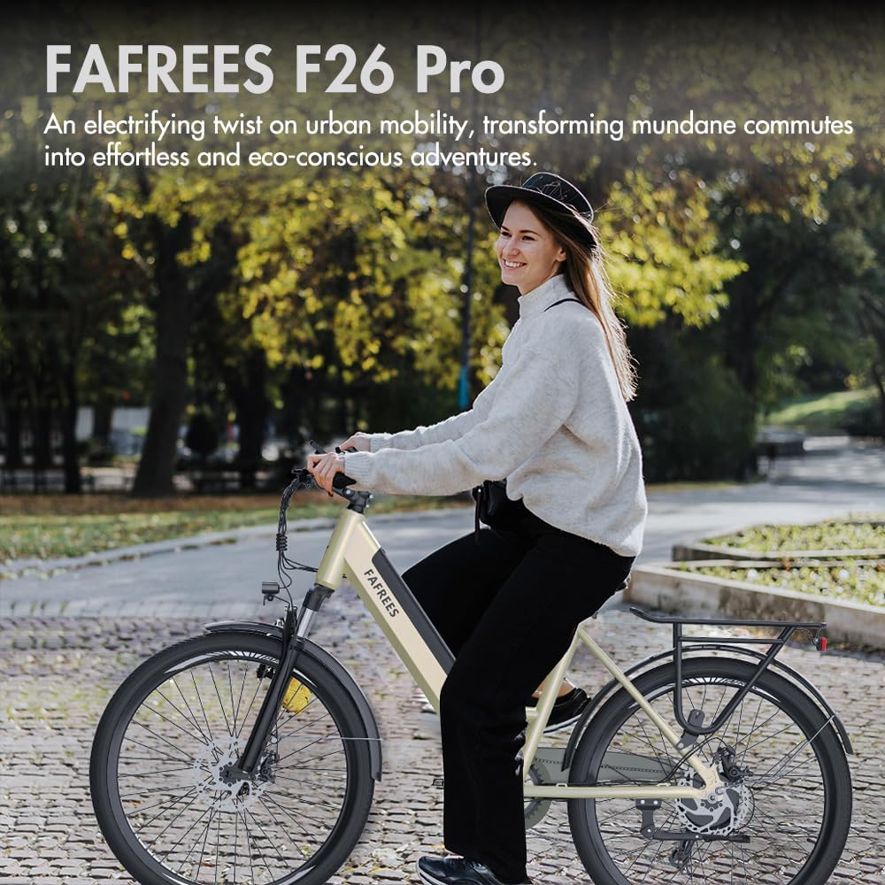 Fafrees F26 PRO Damen E-Bike Herren mit App 26 Zoll Tiefeinsteiger [ Offiziell ] Ebike 36V/14,5AH E Fahrrad, 250W Elektrofahrrad