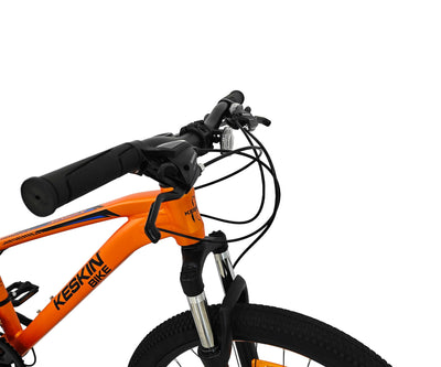 Keskin HT MTB1 24" Kinder Mountainbike – 21-Gang, 2.35" Luftreifen, Scheibenbremsen, Aluminiumrahmen, Orange