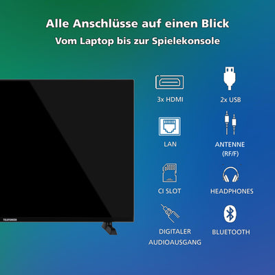 Telefunken QLED Fernseher 65 Zoll Smart TV VIDAA QU65VP750S 4K Fernseher UHD, HDR TV mit Dolby Vision, Dolby Atmos, Triple-Tuner und 6 Monate HD+ inkl., LED TV schwarz