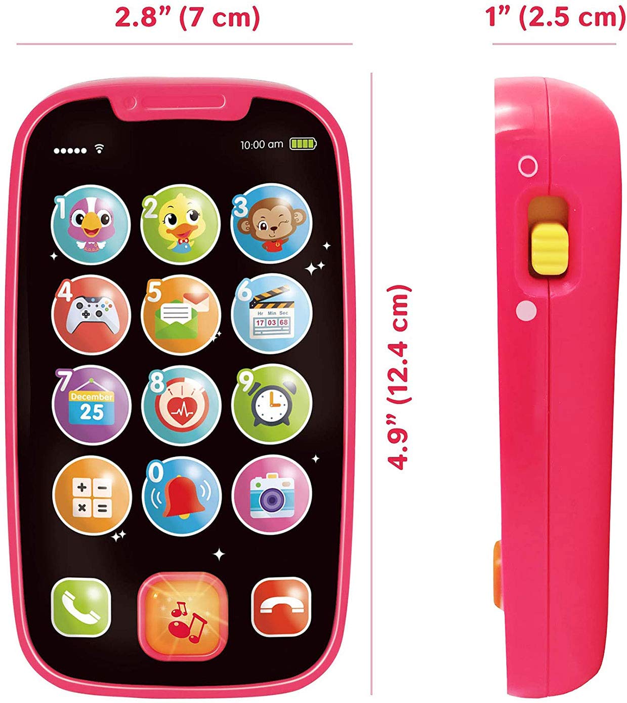 Baby Spielzeug ab 1 Jahr Kinderspielzeug ab 1 Jahr, Lernspaß Smart Phone mit Liedern Geräuschen Wörter Sätze und Blinkenden Lichtern, Lernhandy 12 Monate Kinder Geschenk 1 Jahr Mädchen Rosa