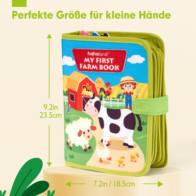 Hahaland Montessori Spielzeug ab 1 Jahr – Quiet Book mit Bauernhof Thema, 20-in-1 Busy Board Weichem Filz für Frühe Bildung,Busy Book für Autofahrten, Geschenk Spielzeug ab 1 2 3 4 Jahre Mädchen Junge