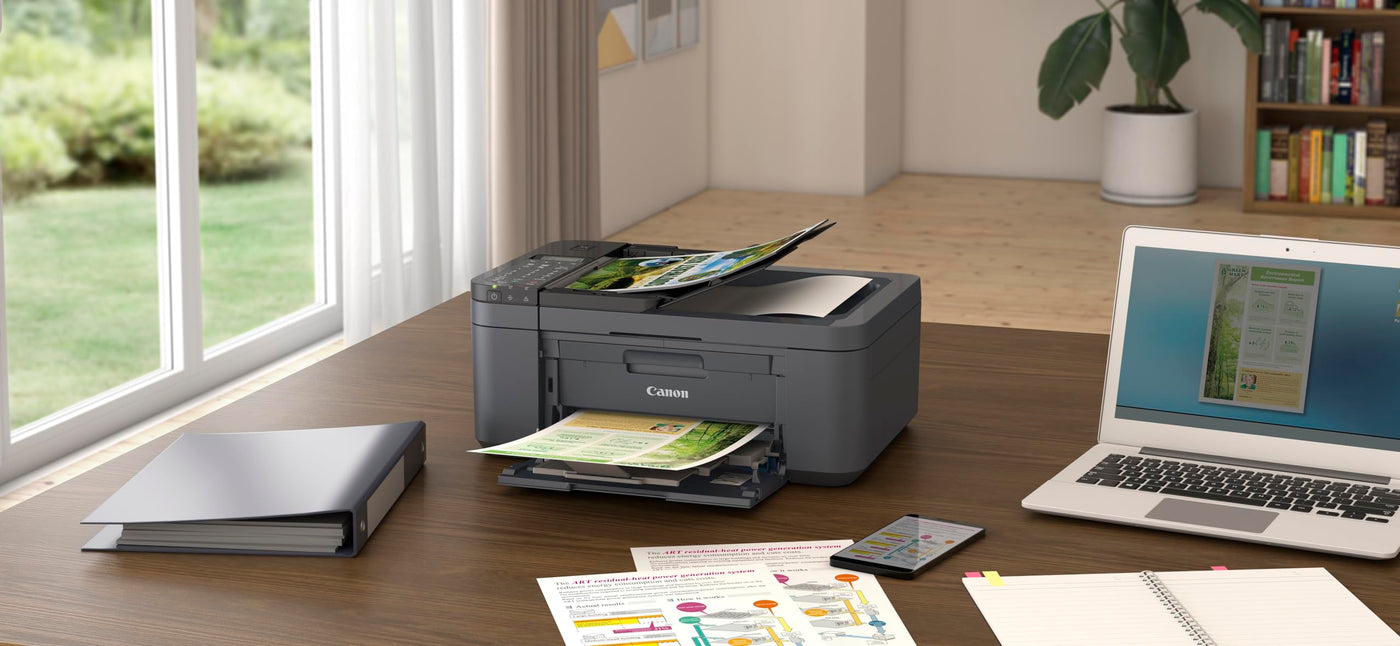 Canon PIXMA TR4755i Kabelloser Farb-4-in-1-Tintenstrahl-Fotodrucker – A4 Drucken, Kopieren, Scannen, Faxen, WLAN – ADF, Auto 2 Sided-Print – PIXMA Print Plan kompatibel – geeignet für Heimbüro-Druck