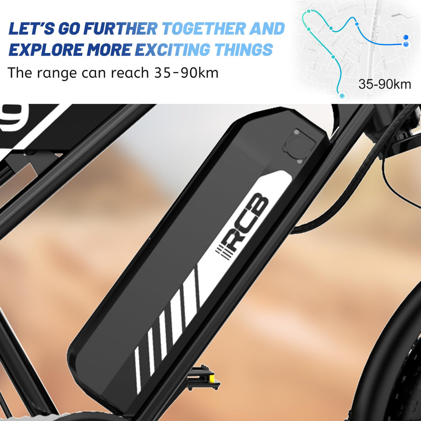 RCB 20'' E Bike, Elektrisches Mountainbike für Erwachsene, Pendel-Elektrofahrrad mit Abnehmbarem 48-V-15-Ah-Akku, Reichweite 35-90 km