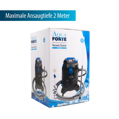 AquaForte Nass-/Trockensauger - 1400 w - Kunststoffbehälter - 35 l - 4 m Schlauch - Teich- und Poolreinigung, Schwarz