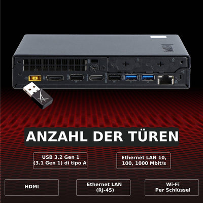 Lenovo Mini-PC ThinkCentre Core Full | Core i5 bis 3,50 GHz | RAM 32GB | NVMe SSD 512 GB WLAN | USB-C | Win 11 Professional Office 2021 36 Monate Garantie (erneuert)