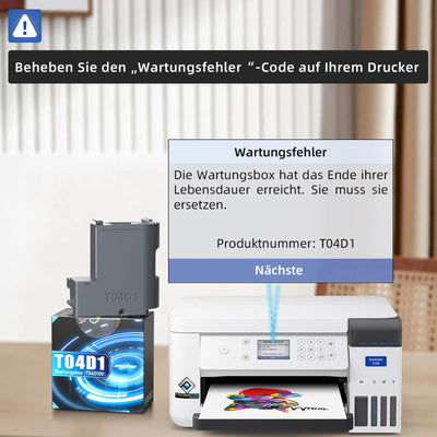 Spaceink T04D1/T04D100 Wartungsbox Kompatibel für Epson ET-15000 ET-4750 ET-3750 ET-4850 ET-3850 ET-3700 ET-4856 ET-5150 ET-5170 Drucker, Wartungskasten C13T04D100 Resttintenbehälter