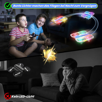 Mini Drohne für Kinder, HOFMOC Drohne mit 5 LED-Leuchten, 3D-Flip, One-Key Start/Landung, Headless-Modus, 3 Geschwindigkeitsmodi, 22 Min Flugzeit, Spielzeugdrohne Geschenke für Kinder ab 6 Jahren