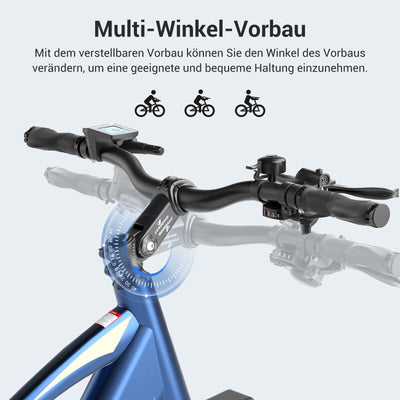 Eleglide C1/C1 ST E Bike mit Mittelmotor, 27,5 Zoll 70 Nm Elektrofahrrad für Damen und Herren, 250W E-Bike, 14,5 Ah Lithium-Akku, Shimano 7 Gänge Trekking Ebike, cityräder 25km/h bis zu 150KM (C1)