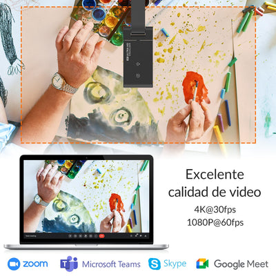 Innex DC500, Tragbare 13MP 4K USB Dokumentenkamera und Webcam, Rauschunterdrückungsmikrofon, Dualer Autofokus, Auto-Flip, Unterstützt Win/Mac/Chromebook, Für Fernunterricht und -lehre