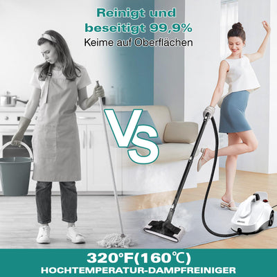KROQO Dampfreiniger,Mehrzweck-Dampfreiniger Handgerät,Dampfreiniger für alles mit 23-Zubehörteilen,Entfernen von Tapeten,Boden,Teppich,Sofa,Polstermöbel,Auto,Fliesen,Polster,Bad- 1.5L Steam Cleaner