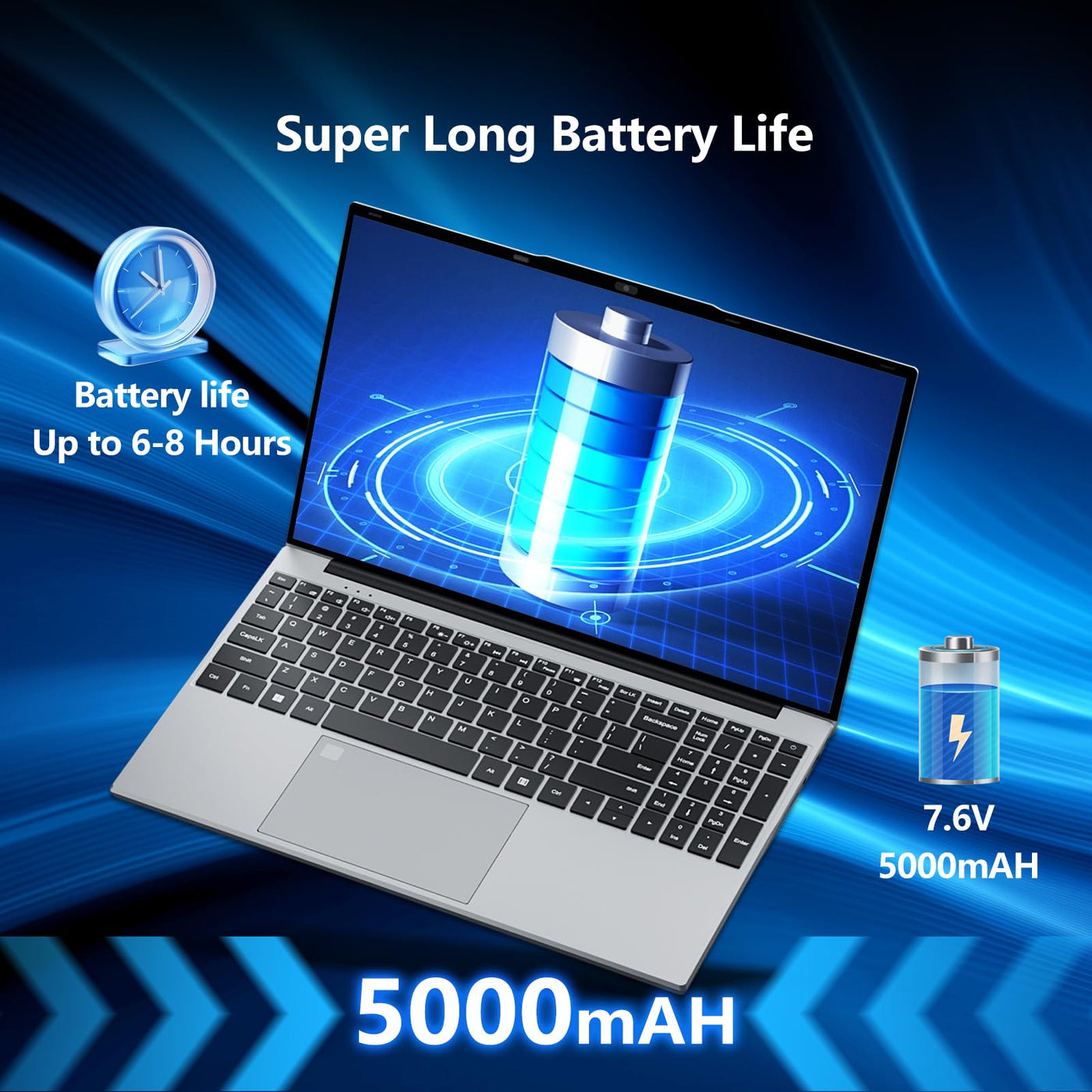 Notebook PC 15,6 Zoll, Notebook 24GB RAM 512GB SSD Prozessor N5095 UHD Grafik, FHD 1920 * 1080 mit WiFi 5/USB 3.0/Ziffernblock/Tastatur mit Hintergrundbeleuchtung/Touch ID Laptop