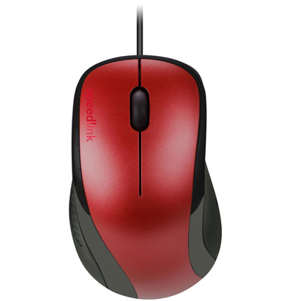 Speedlink KAPPA Mouse wired - leichte USB Maus mit Kabel, PC Maus kabelgebunden für PC, Laptop und Notebook, Büro, Office, 1000dpi, rot