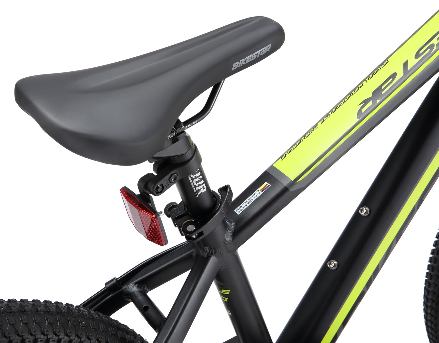 BIKESTAR Kinder Fahrrad Aluminium Mountainbike 7 Gang Shimano, Scheibenbremse ab 6 Jahre | 20 Zoll Kinderrad MTB | Schwarz Grün