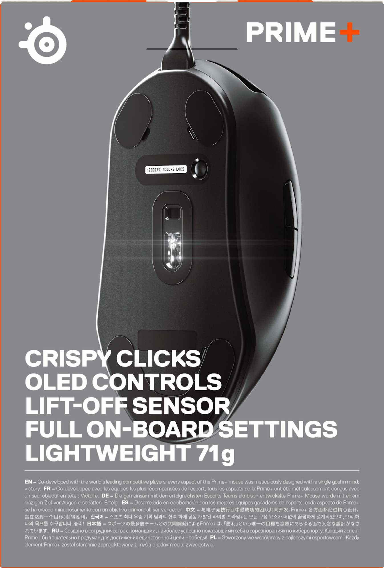 SteelSeries Prime+ - Esports Leistung Gaming-Maus - TrueMove Pro+ Optical Sensor mit 18.000 CPI - Magnetisch-optische Schalter
