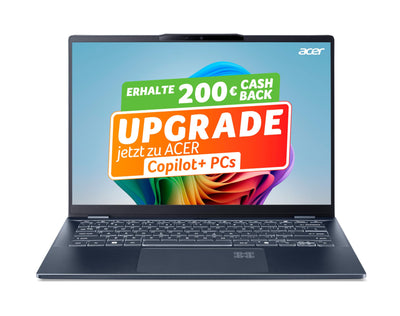 Acer Swift 14 AI (SF14-51-719M) KI Laptop, Copilot+ PC, 14" WQ2.8K OLED Display, Intel Core Ultra 7 256V, 16 GB RAM, 1TB SSD, Intel Arc Grafik 140V, Windows 11, QWERTZ Tastatur, blau