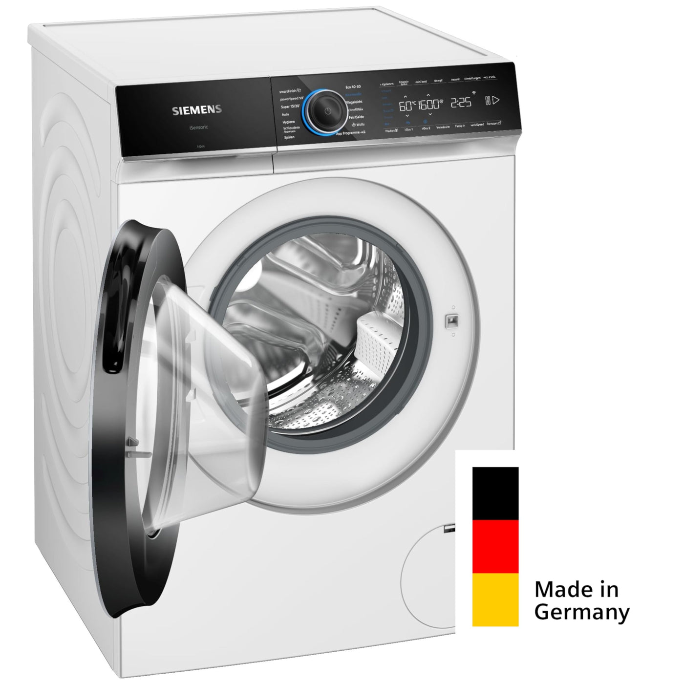 Siemens WG56B2A41, iQ700, Smarte Waschmaschine 10 kg, 1600 UpM, Made in Germany, i-Dos, Antiflecken-System, smartFinish Bügelhilfe, schneller Waschen mit speedPack XL, Mini load für Einzelteile