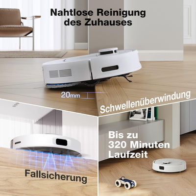 ECOVACS DEEBOT N30 PRO Omni Saugroboter mit Wischfunktion, 10.000 Pa Saugleistung, ZeroTangle 2.0-Technologie, TruEdge Kantenreinigung, 60℃ Heißwasser Wischmopp Reinigung, Heißlufttrocknung,Weiß