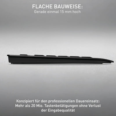 CHERRY B.UNLIMITED 3.0, Kabelloses Tastatur- und Maus-Set, Schweizer Layout (QWERTZ), 2,4 GHz Funk, Dauerhaft Abriebfeste Tasten, Wiederaufladbar, Schwarz
