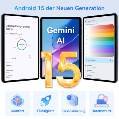 TABWEE T80 Android 15 Tablet mit Tastatur - 18GB RAM+128GB ROM (2TB TF), Tablet 10 Zoll, 6000mAh, 5MP+2MP, Gemini AI, 5G WiFi, GPS, Face ID (2 Jahre Garantie)