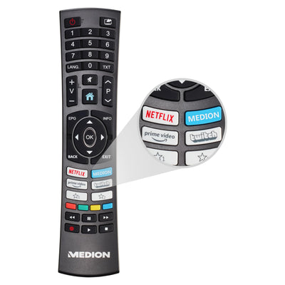 MEDION X14370 (MD 30706) 108 cm (43 Zoll) Fernseher (Smart TV, 4K Ultra HD, Dolby Vision HDR, Dolby Atmos, Netflix, Prime Video, MEMC, Micro Dimming, Bluetooth, PVR)