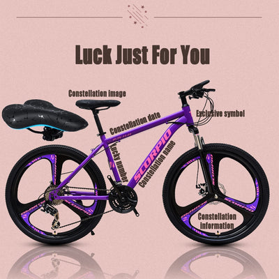 Mountainbikes, 26 Zoll Mountainbike 21 Gang für Männer, Frauen, Erwachsene, Hard Trail, Frontpension Scheibenbremsen, Rahmen aus Kohlenstoffstahl, 12 Konstellationen, Hardtail Mountainbike Taurus