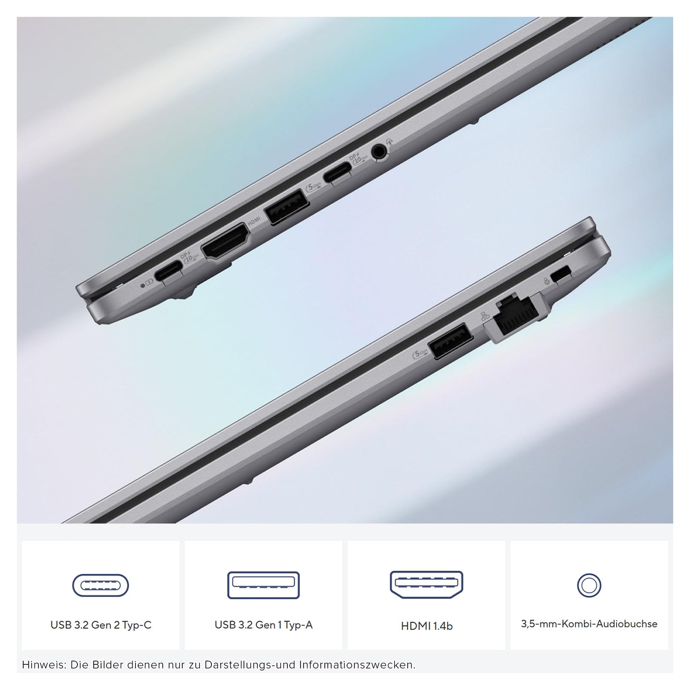 ASUS ExpertBook P1 Business Laptop, Intel Core i5-13420H, 16 GB DDR5 RAM, 1 TB PCIe SSD, 15.6" FHD (1920x1080) Display, Intel UHD Graphics, QWERTZ Numerische Tastatur, Windows 11 Pro, Grau