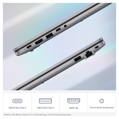 ASUS ExpertBook P1 Business Laptop, Intel Core i5-13420H, 16 GB DDR5 RAM, 1 TB PCIe SSD, 15.6" FHD (1920x1080) Display, Intel UHD Graphics, QWERTZ Numerische Tastatur, Windows 11 Pro, Grau