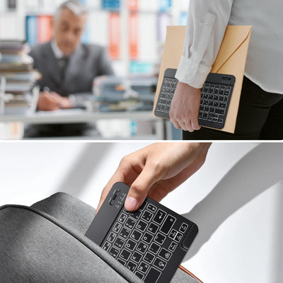 TECURS Kabellos Tastatur Maus Set QWERTZ Bluetooth Tastatur mit Maus für iPad Pro/Air/Mini/iPad 9./8.Gen, 7-farbige Hintergrundbeleuchtung, Schwarz