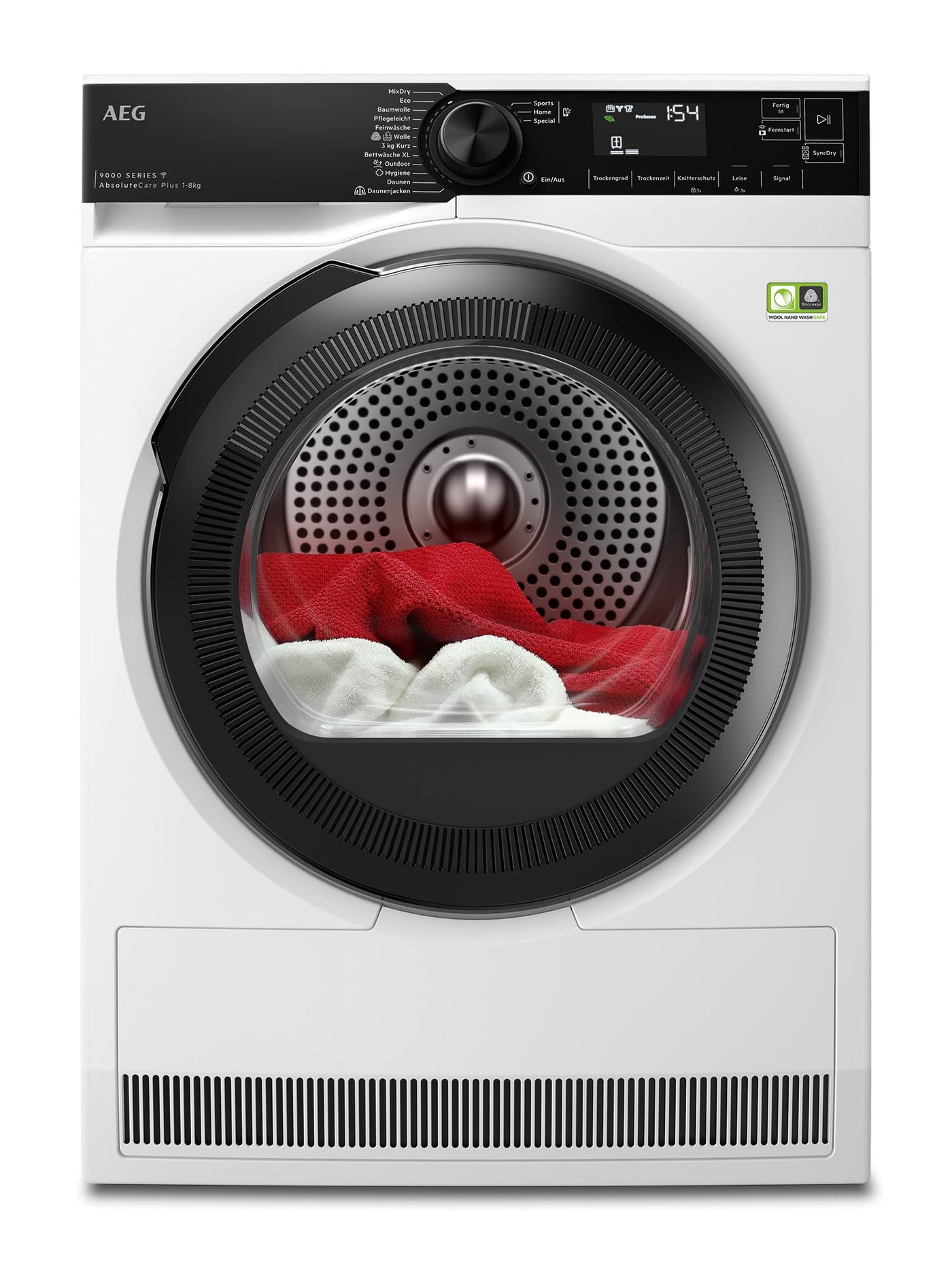 AEG WiFi Wärmepumpentrockner - Serie 9000 AbsoluteCare Plus-Daunentrocknung - 3D Scan-Restfeuchteermittlung - Sprachsteuerung - Energiesparend - Trommelbeleuchtung - 8 kg - A+++ - TR9W75780