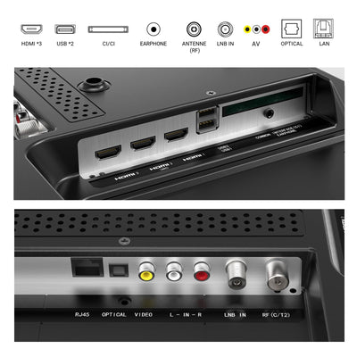 RCA VRS32HQ1 Smart TV 32 Zoll (80cm) HD LED Fernseher mit WLAN, Triple Tuner (DVB-T/T2, DVB-C, DVB-S/S2), App Store, HDMI, USB, CI/CI+, Netflix, YouTube und mehr [RVSmart 2024]