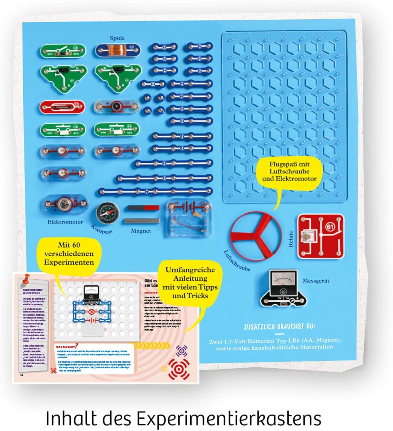 Kosmos 620547 Easy Elektro - Start, Spannende Stromkreise mit Motor und Messgerät erforschen, Experimentierkasten zu Elektrotechnik