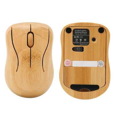 Vikye Tastatur- und Maus-Set, 2,4-GHz-Wireless-Plug-and-Play-Bambus-Computer-Wireless-Geräte, Wireless-Verbindungs-Holz-Computer-Steuergeräte für das Büro (Maus)