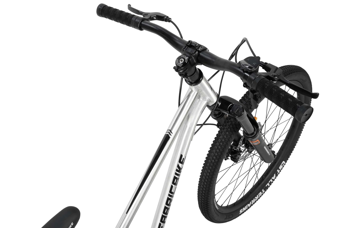 FabricBike Terra - Alu Mountainbike Jugendfahrrad 24 Zoll ab 8, 9, 10 und 11 Jahre, 7-Gang-Schaltung, Scheibenbremse, Federgabel, Kinder Fahrrad (Polished)