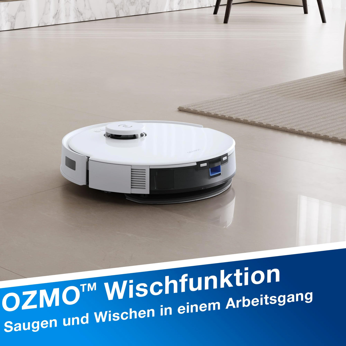 ECOVACS DEEBOT N20 Plus Saugroboter mit Wischfunktion, 8000Pa Saugkraft, staubbeutellose PureCyclone Station, Anti-Haar-Verhedderung, bis zu 300 Minuten Laufzeit, White