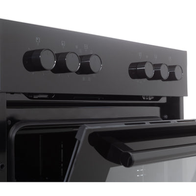 Telefunken ECH65A-B2 Einbauherd-Set | Elektro-Herd-Kochfeld-Kombination | Backofen mit Grill und Umluft | Rahmenloses Glaskeramik-Kochfeld mit 4 Zonen | 65 Liter | 60 cm | Edelstahl
