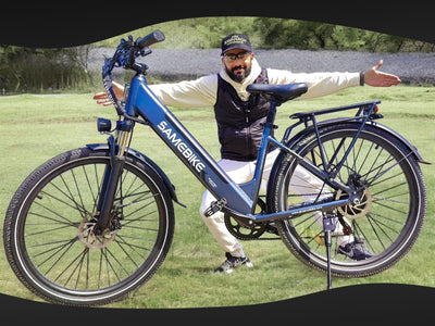 SAMEBIKE Neue Modelle Elektrofahrrad für Männer und Frauen, 26 x 2.1 Zoll Fat Tyre, 36 V 15 Ah Elektrofahrrad, 7 Gangschaltung (blau)