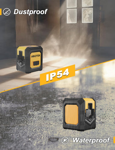 Kreuzlinienlaser, NIKOTEK Laser Wasserwaage (Vertikale/Horizontale Laser, Arbeitsbereich: 15 m, IP54, 2 x AA Batteriem, Schutztasche), Für Baustellen/Inneneinrichtung/DIY (Grün GT)