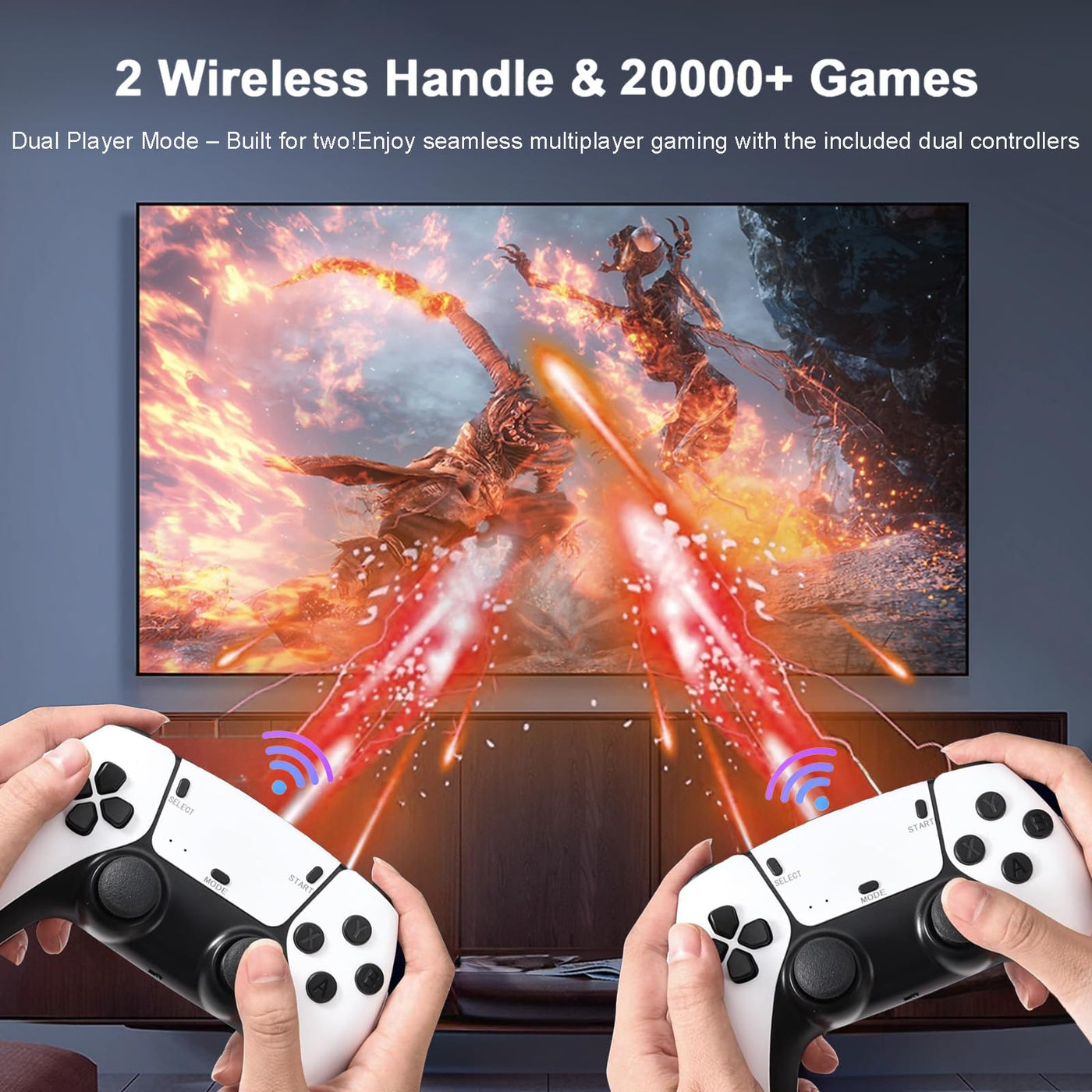 Deluisho M15 Retro Gaming Konsole, Retro Spielekonsole, Game Stick, 4K HD Retro-Gaming-Konsole,Integrierte 20.000+ Klassische Spiele, unterstützt 20+ Simulatoren, mit Zwei drahtlosen Controllern