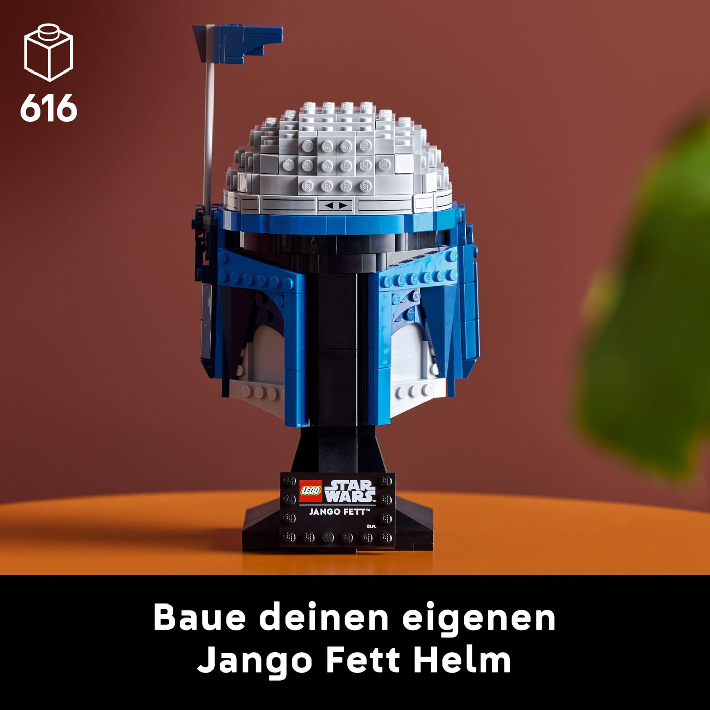 LEGO Star Wars 75408 Jango Fett Helm - Mandalorian Bauset für Erwachsene - Modell mit Ständer, Namensschild und Verstellbarer Antenne - Geschenk für Fans von Angriff der Klonkrieger