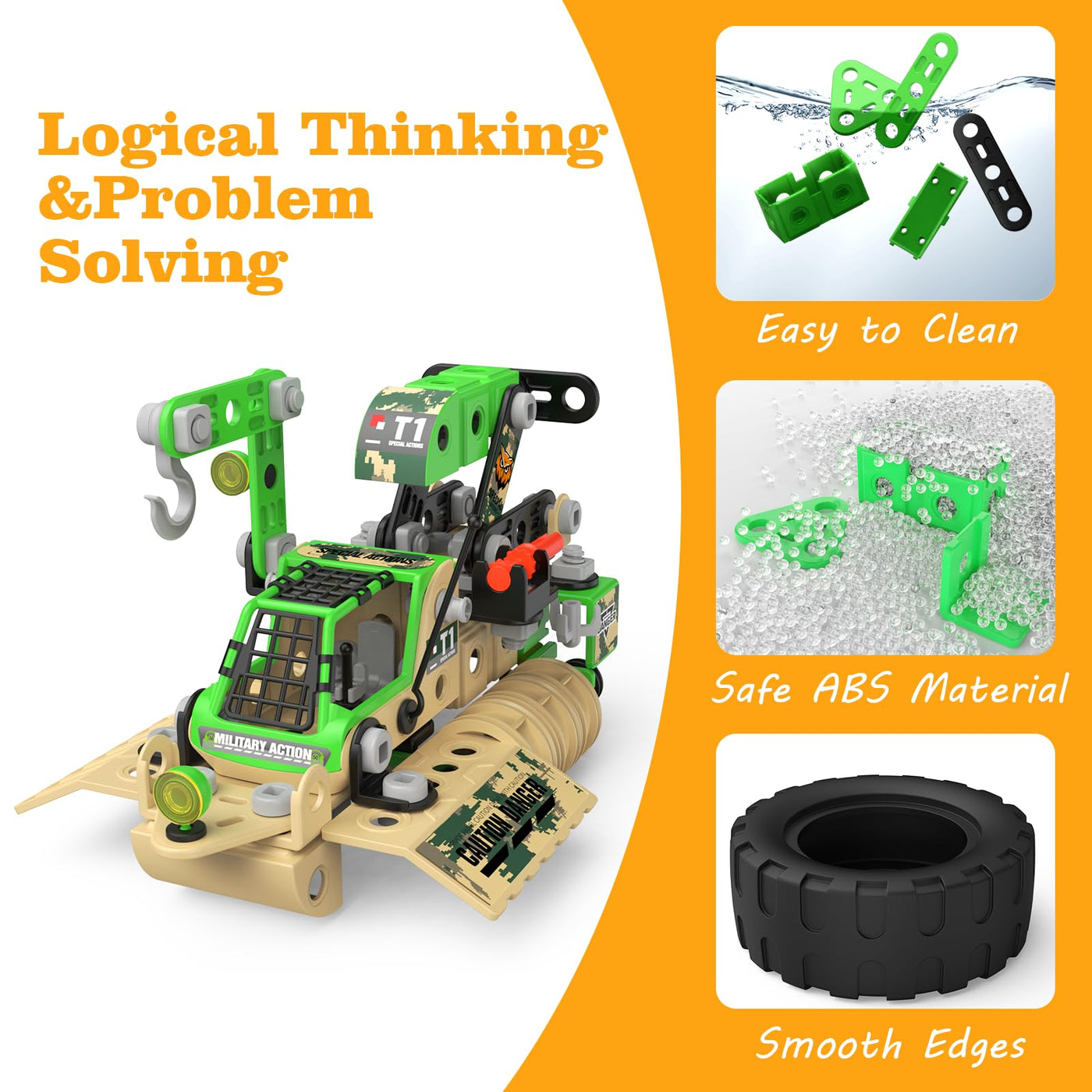 MOONTOY Konstruktionsspielzeug Spielzeug ab 5 6 7 8 Jahre Kinder Jungen, Mint Lernspielzeug 10-in-1 STEM Baukasten Spielzeug Kreative Bausteine Kreativ-Set Geschenk für Kinder ab 5 Jahre（229Stück）