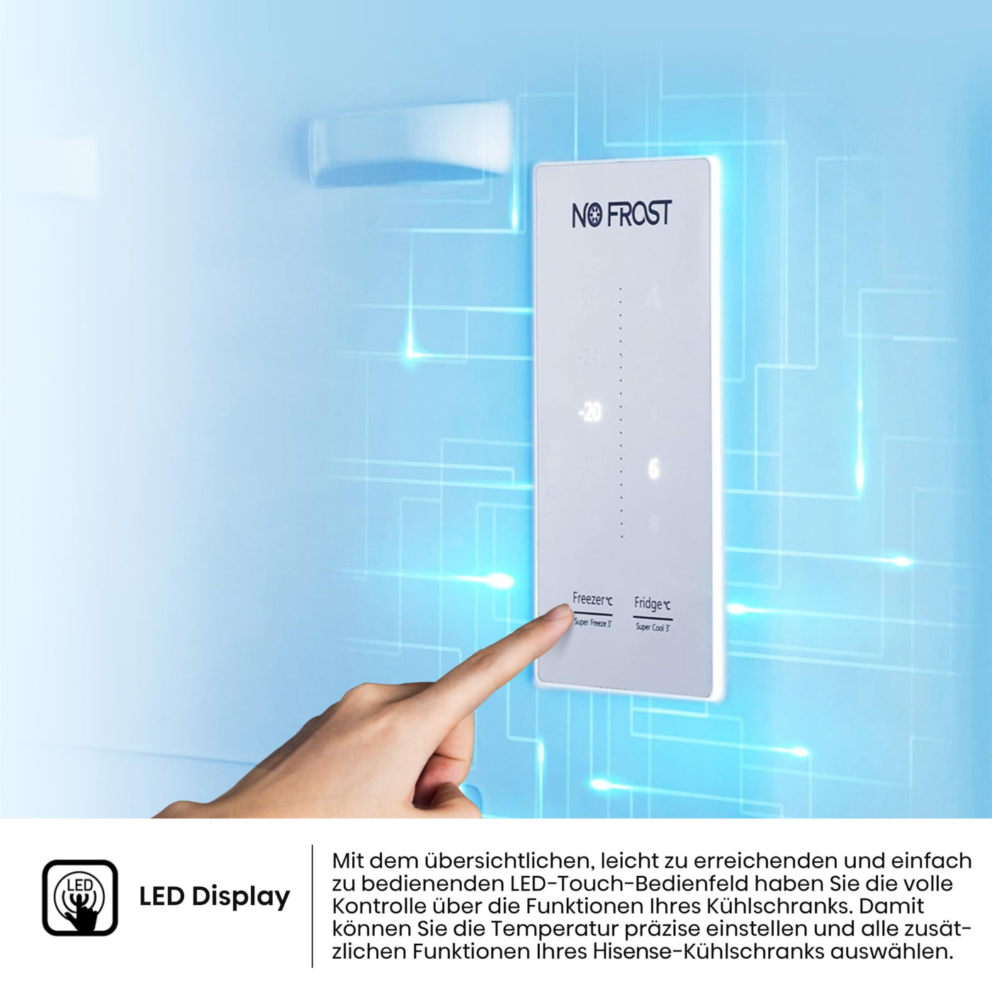 Hisense RB327N4AD2 Kühl-Gefrierkombination/ NoFrostPlus/ Multiflow 360°/ HolidayMode/ FreshZone/ 182,4 cm/ Kühlteil 171 l/ Gefrierteil 85 l/ 41 dB/ 287 kWh/ Jahr/ Edelstahl-Look