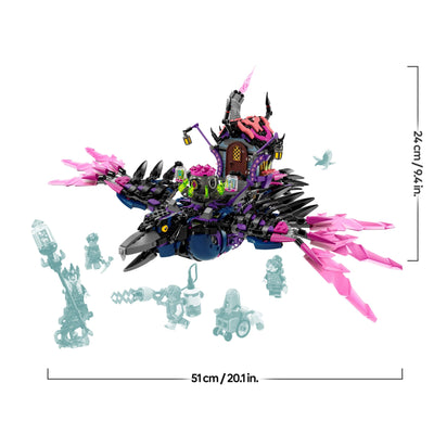 LEGO DREAMZzz 3-in-1 Der Mitternachtsrabe der Nimmerhexe, Spielset für Jungen und Mädchen ab 9 Jahren, mit Tierfigur, Fantasy-Hütte zum Umbauen in EIN Haus, eine Spinne oder einen Vogel 71478