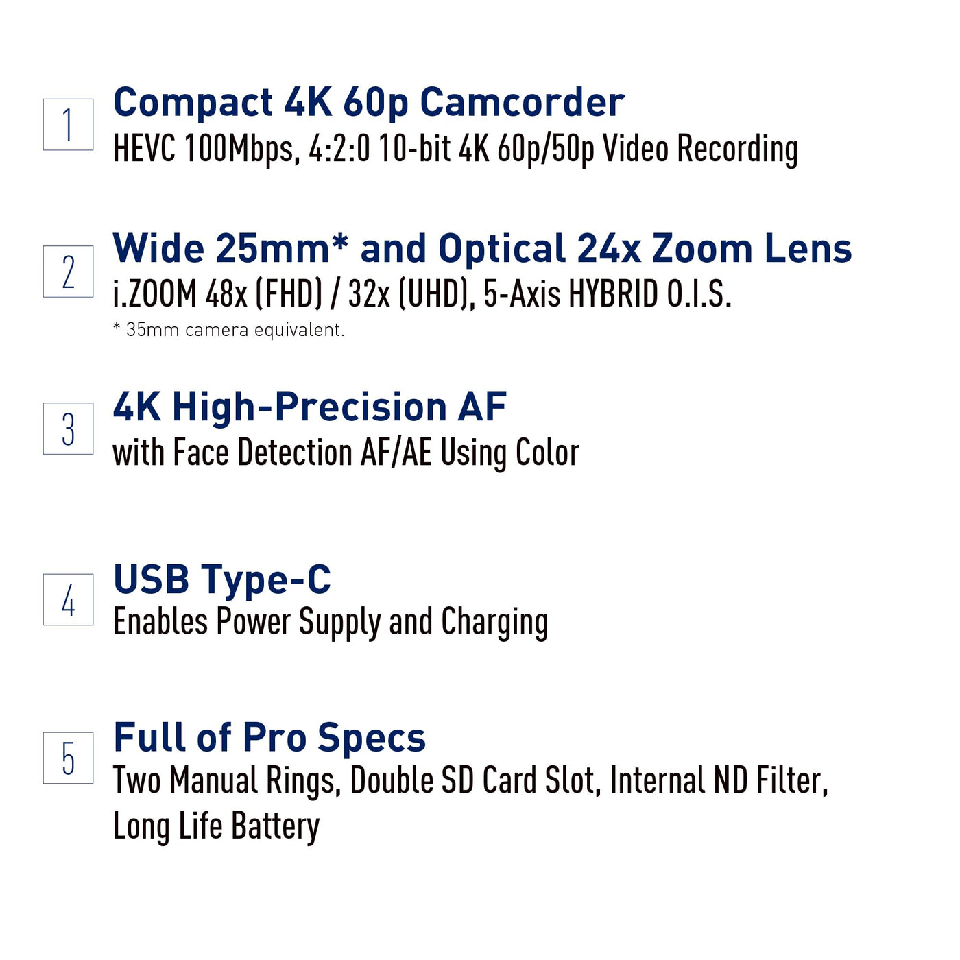 Panasonic HC-X1200E 4K 60p Palm-Style Camcorder with 25mm Wide-Angle Lens, 24x Optical Zoom, 5-Axis Hybrid OIS, USB PD, Black